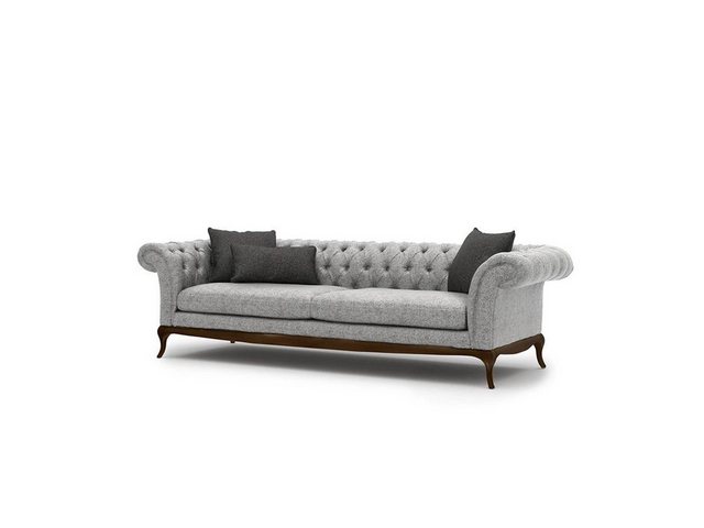 Xlmoebel Sofa Chesterfield Polstersofa für das Wohnzimmer, 3-Sitzer in Grau günstig online kaufen