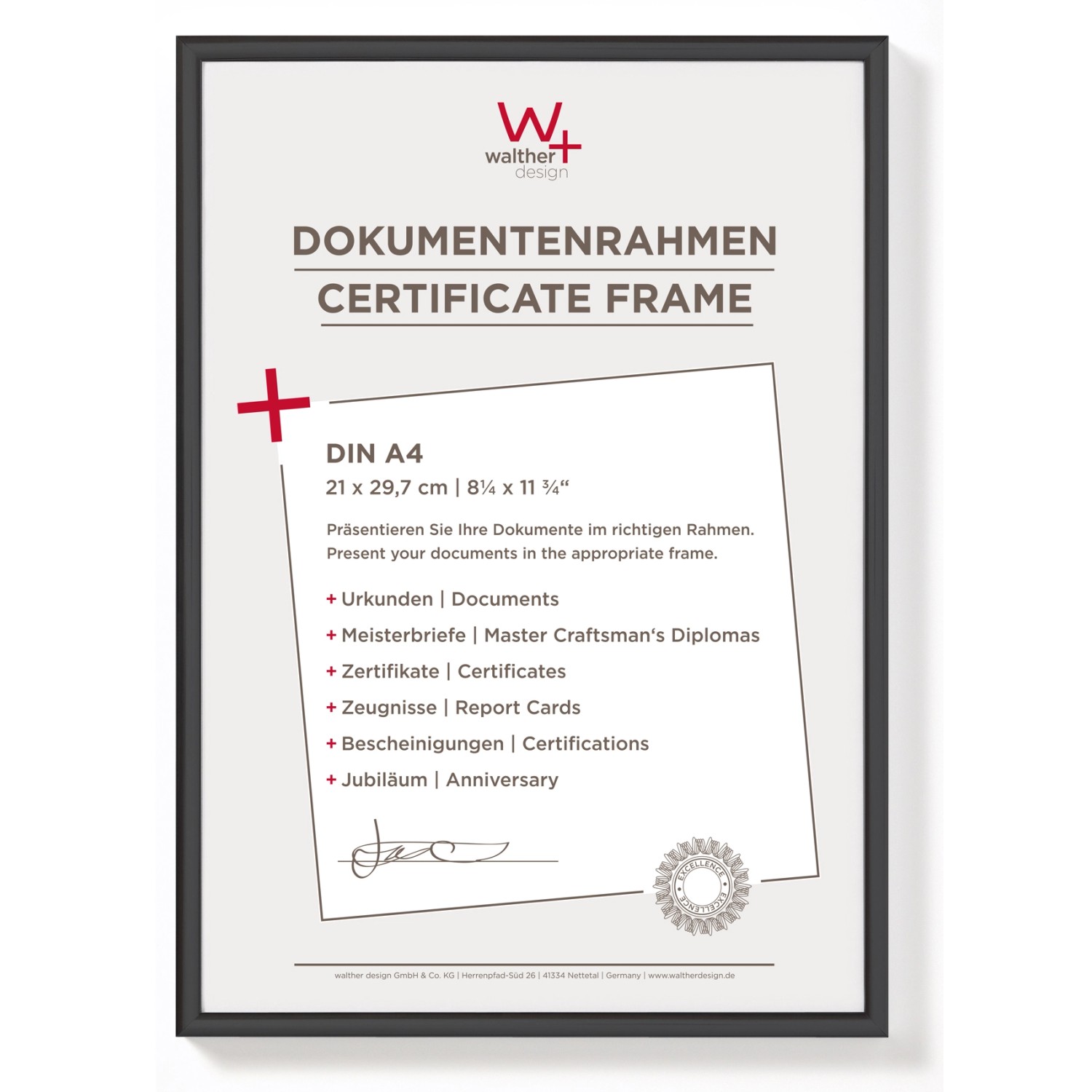 walther design New Lifestyle Kunststoff Bilderrahmen 21x29,7 cm KV130B günstig online kaufen