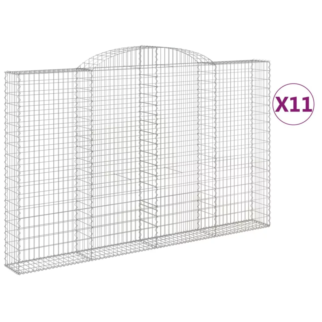 Vidaxl Gabionen Mit Hochbogen 11 Stk 300x30x180/200cm Verzinktes Eisen günstig online kaufen