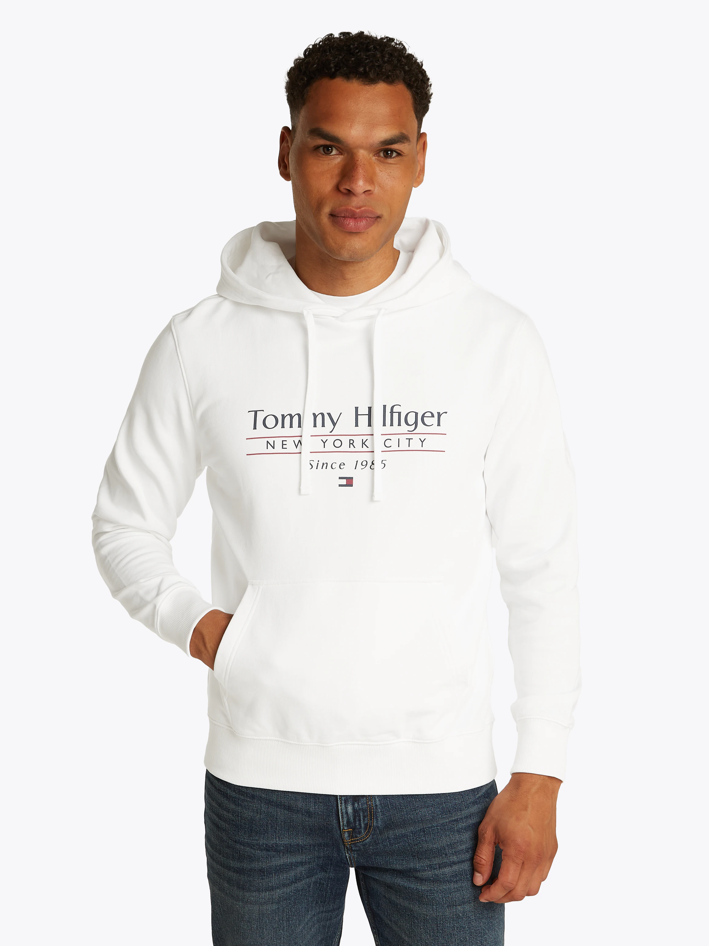 Tommy Hilfiger Hoodie HILFIGER CENTER STACK HOODY mit großem mehrfarbigen P günstig online kaufen