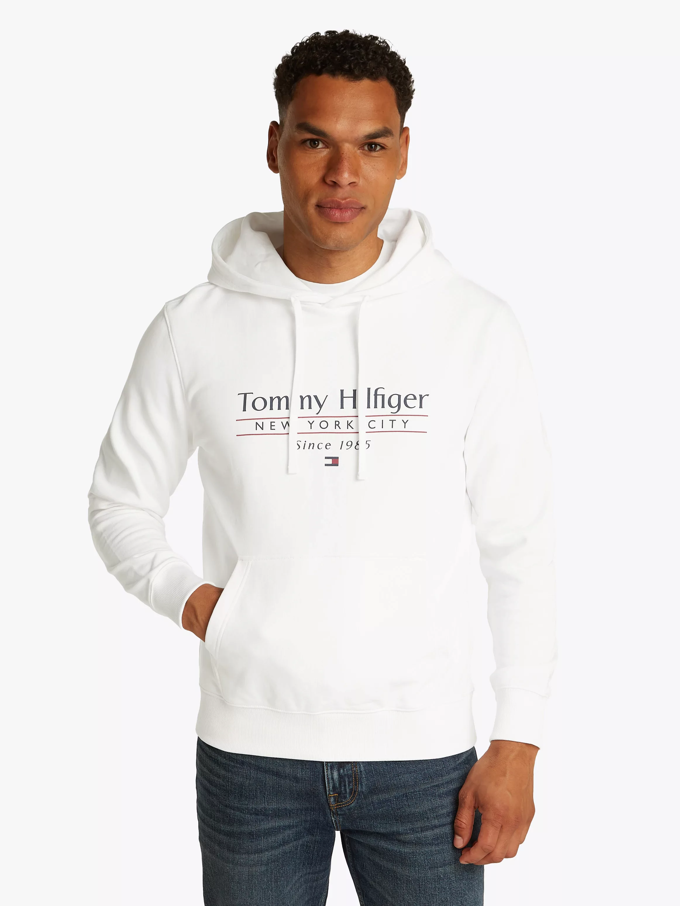 Tommy Hilfiger Hoodie "HILFIGER CENTER STACK HOODY", mit großem mehrfarbige günstig online kaufen