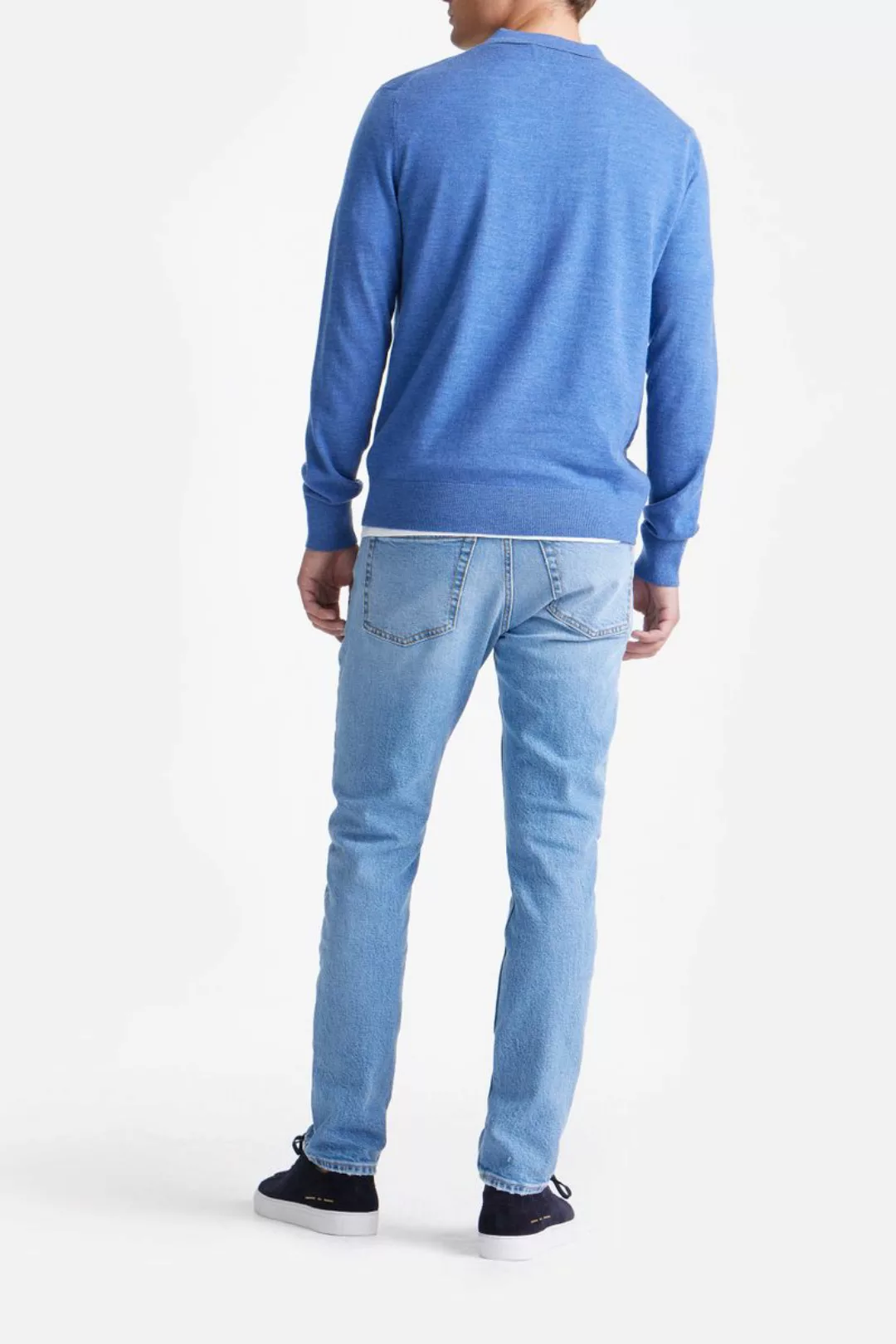 King Essentials The Robert Long Sleeve Poloshirt Merino Mid Blau - Größe L günstig online kaufen