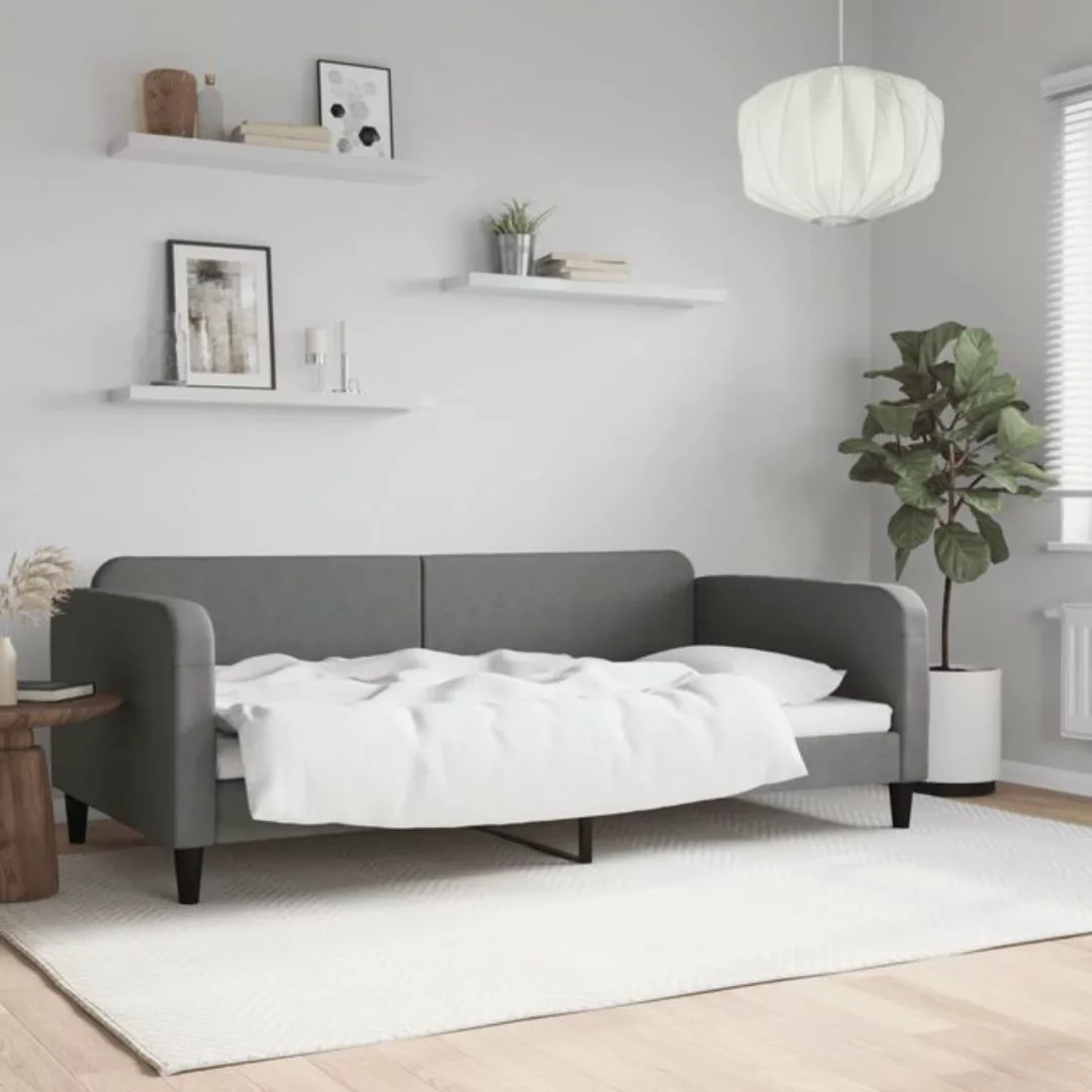 vidaXL Gästebett Tagesbett Dunkelgrau 100x200 cm Stoff Gästebett Gästecouch günstig online kaufen