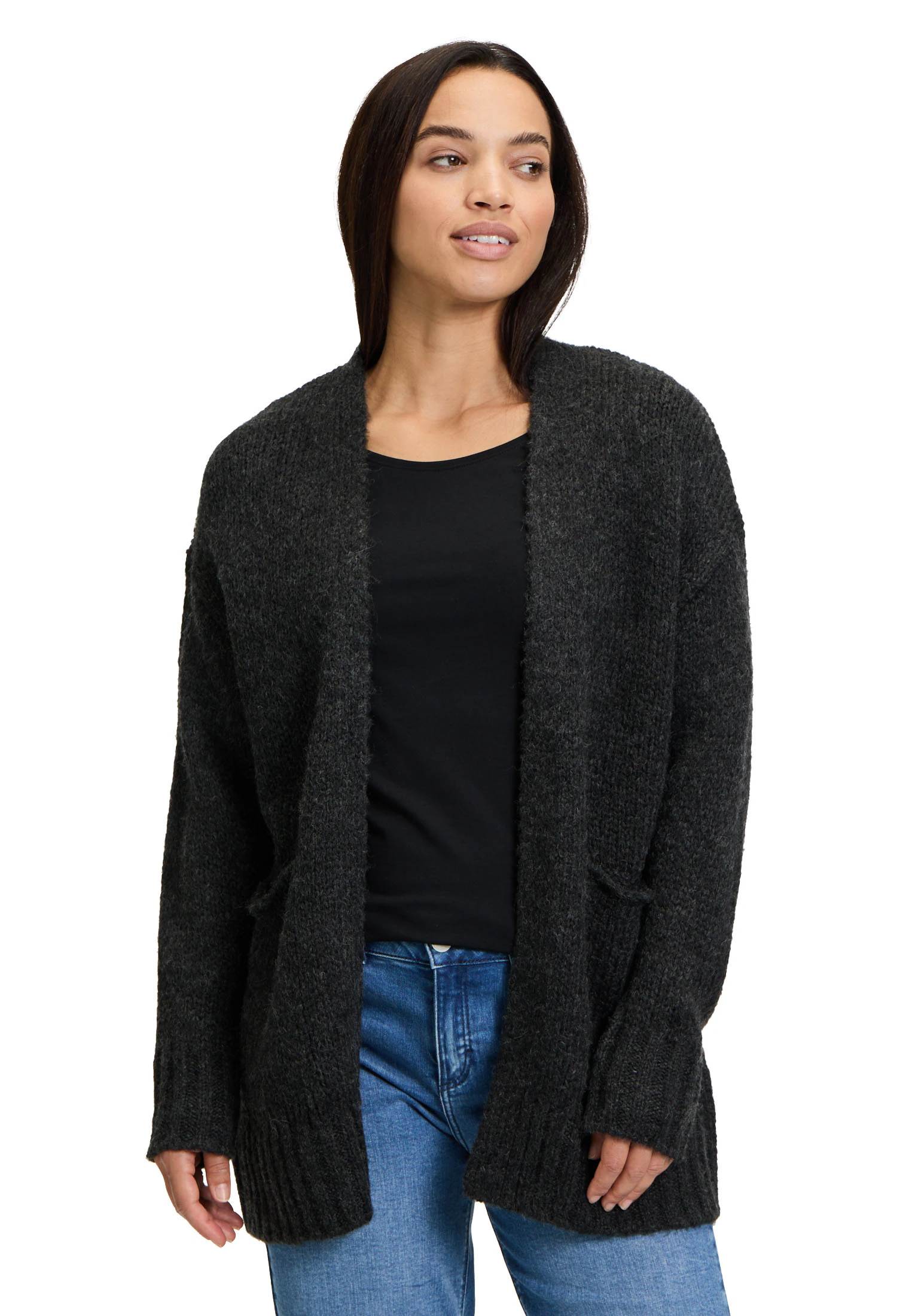 Cartoon Strickjacke "Cartoon Damen Basic-Strickjacke mit Taschen", Rippbünd günstig online kaufen