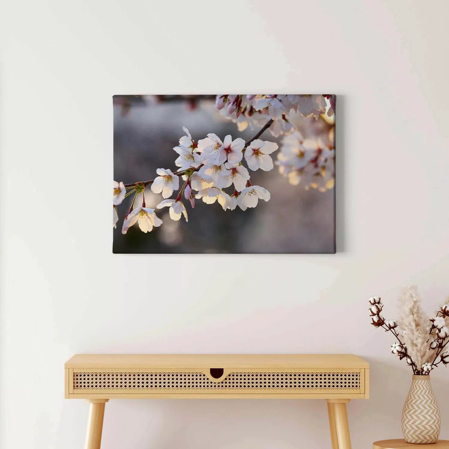 Bricoflor Bild Mit Kirschblüten Leinwand Bild Mit Japan Motiv Ideal Für Sch günstig online kaufen