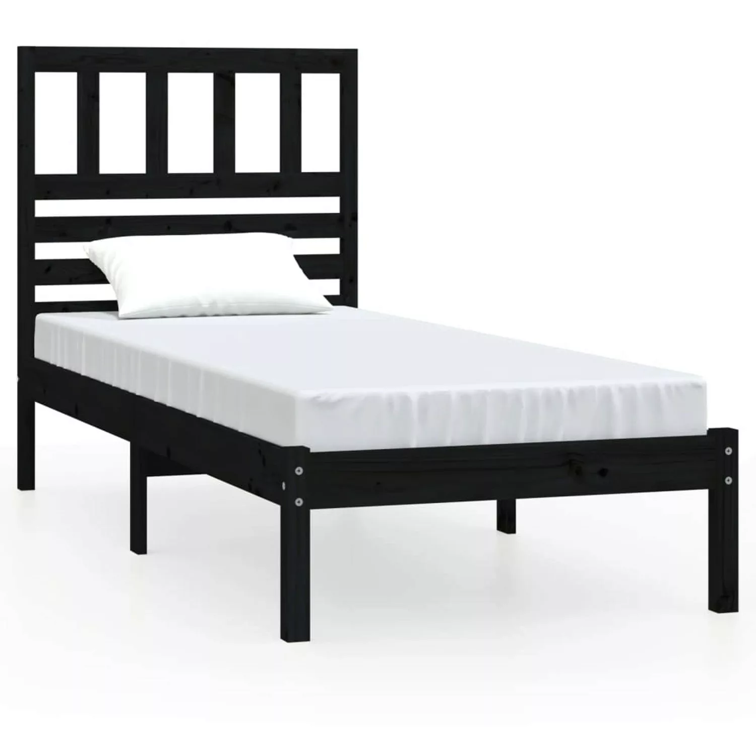 Vidaxl Massivholzbett Schwarz Kiefer 75x190 Cm 2ft6 Small Single günstig online kaufen