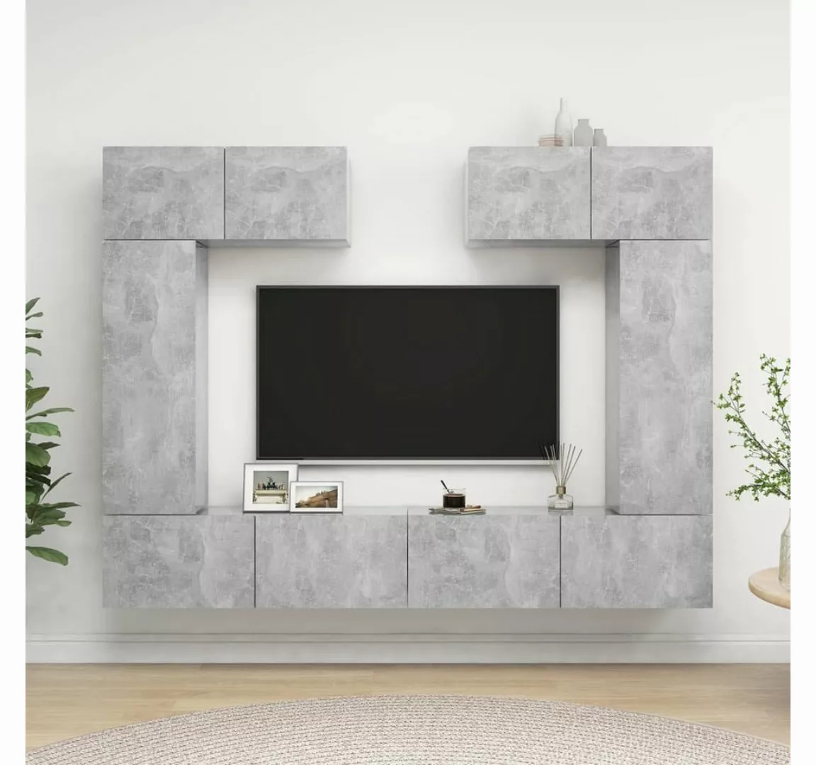 furnicato TV-Schrank 6-tlg. TV-Schrank-Set Betongrau Holzwerkstoff günstig online kaufen