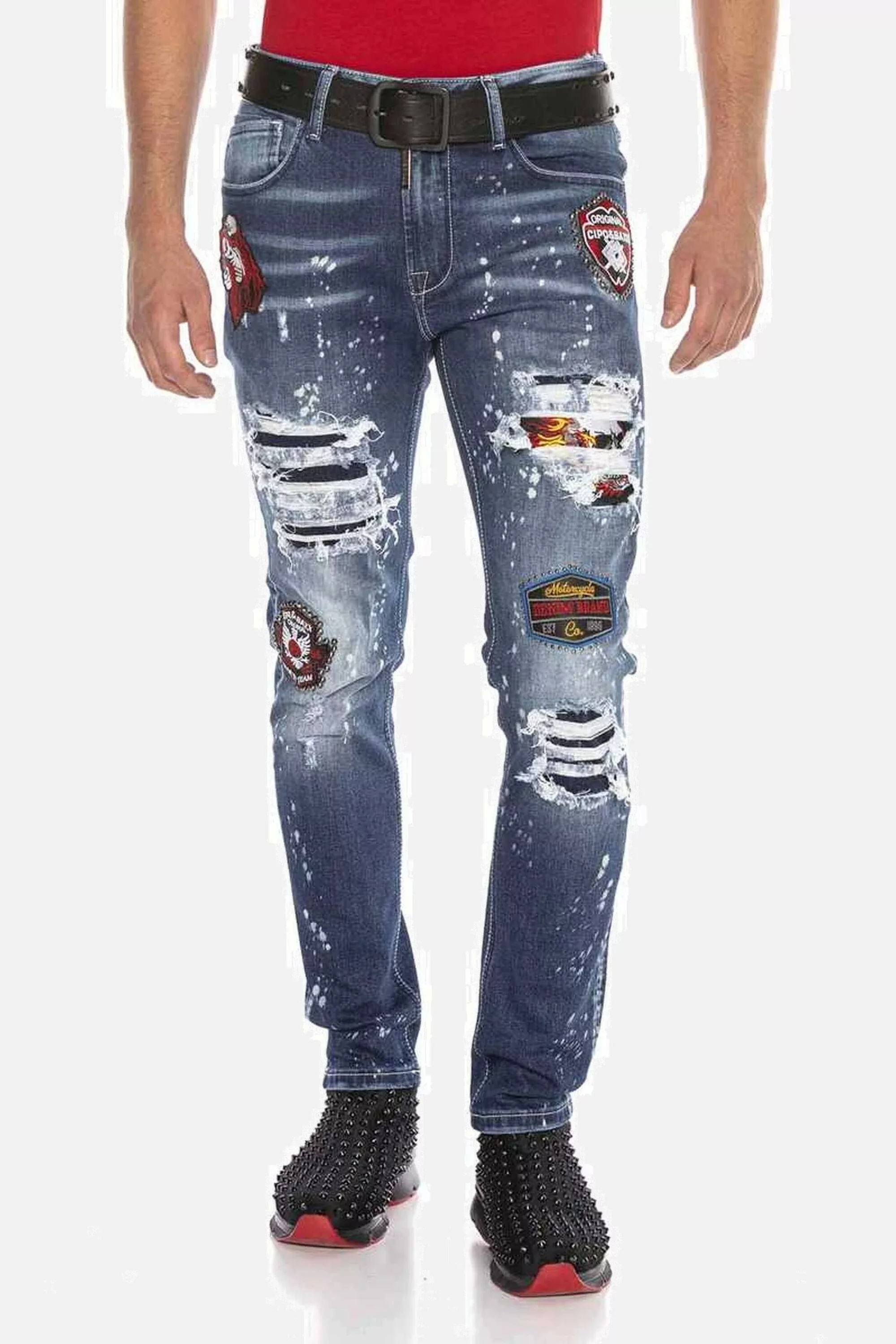 Cipo & Baxx Straight-Jeans "DENIM", bequeme Jeans im angesagten Patchwork-S günstig online kaufen