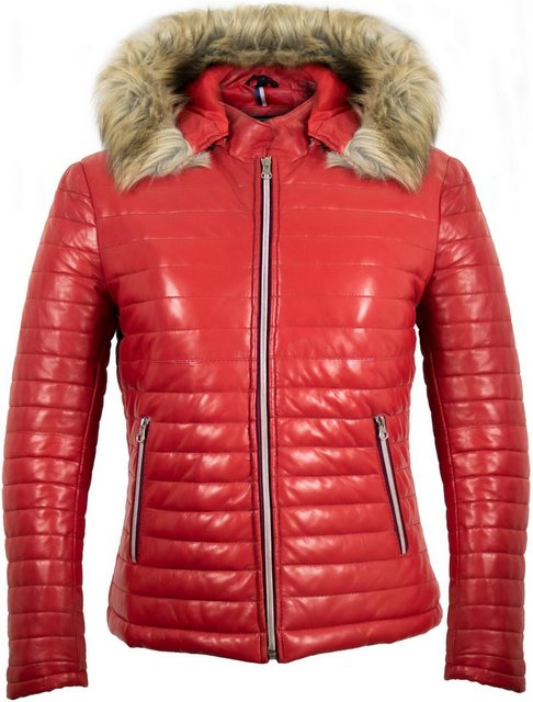 MDM Lederjacke Gesteppte Damen Lederjacke Fell Kapute, Gesteppt günstig online kaufen