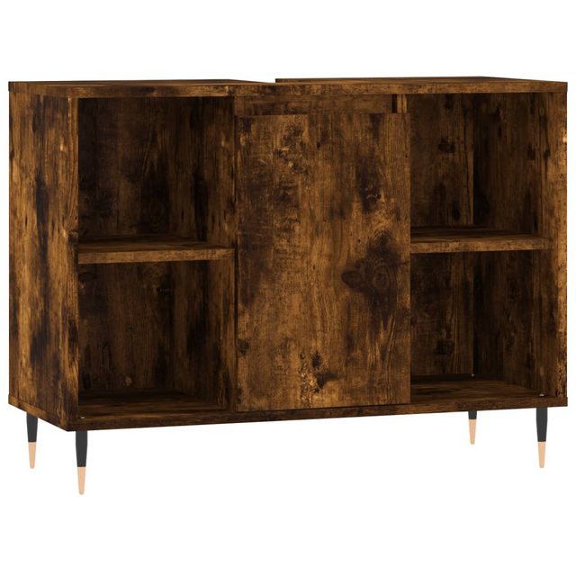 vidaXL Waschbeckenunterschrank Badschrank Räuchereiche 80x33x60 cm Holzwerk günstig online kaufen