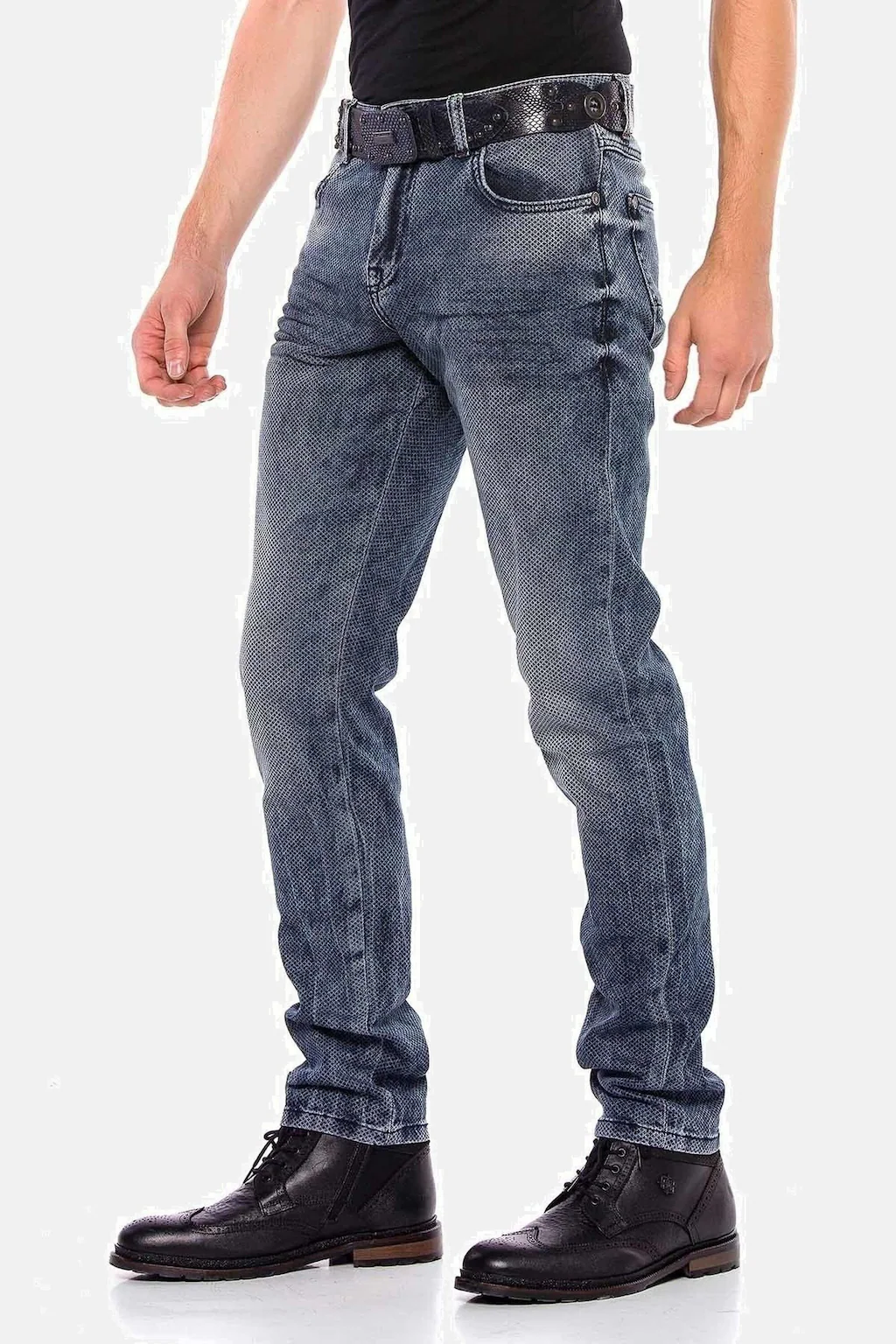 Cipo & Baxx Slim-fit-Jeans "Jeans", mit Allover-Gitter-Musterung, CD543 günstig online kaufen