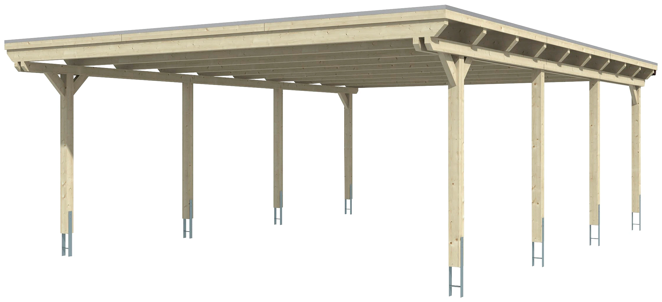 Skan Holz Carport Emsland 613 cm x 846 cm Schiefergrau günstig online kaufen