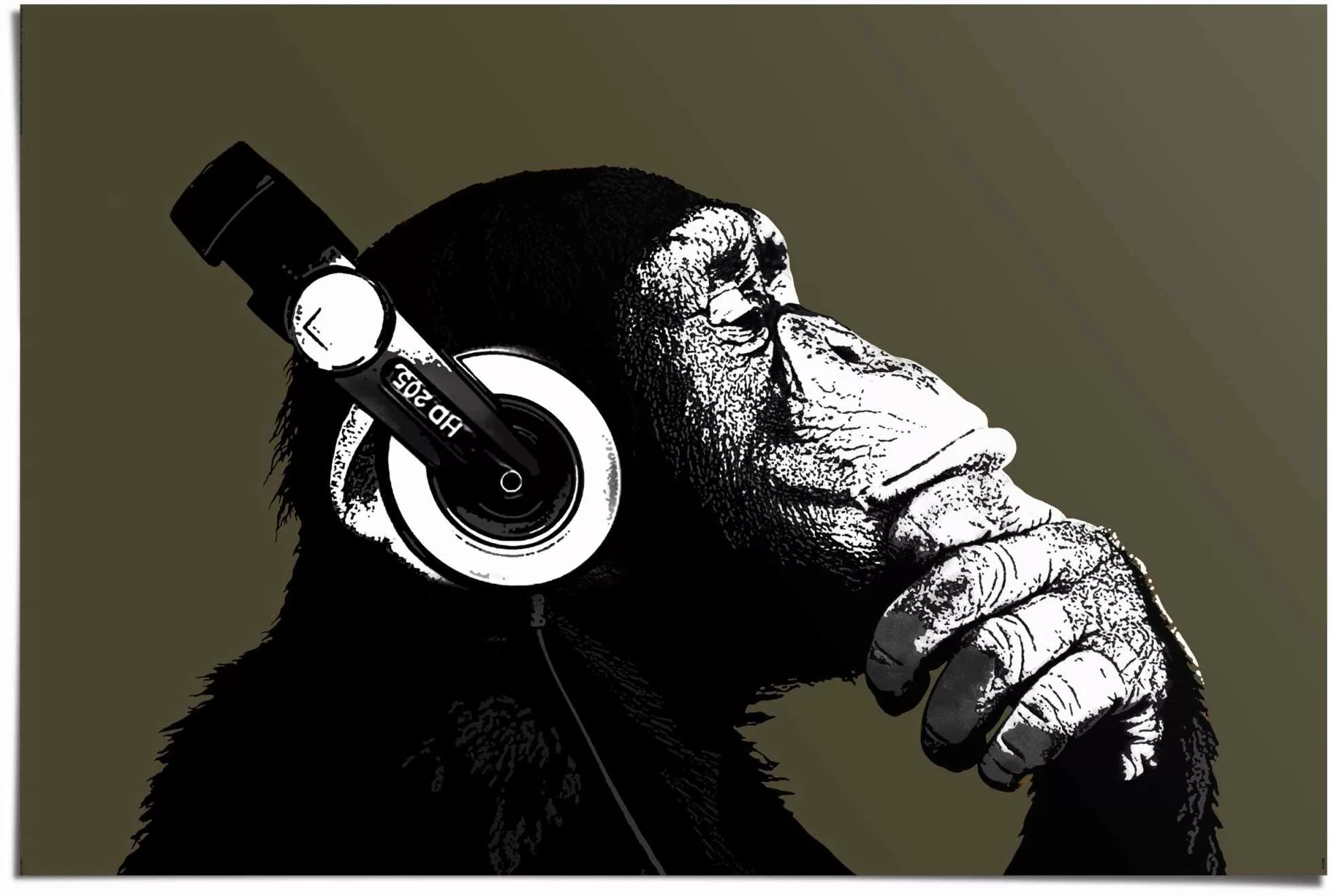 Reinders Poster "Schimpanse Kopfhörer", (1 St.) günstig online kaufen
