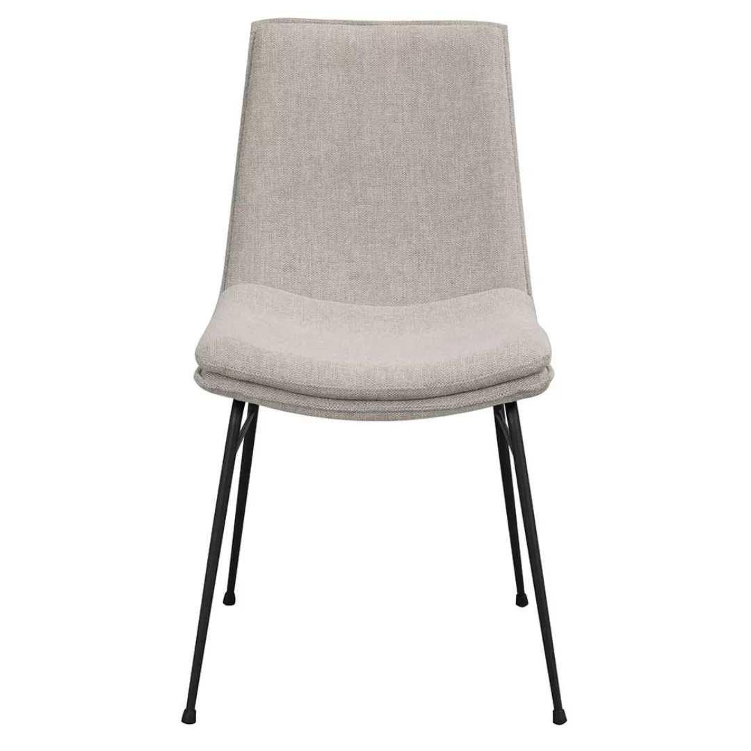 2 Stühle mit gepolsterter Rückenlehne Gestell aus Metall (2er Set) günstig online kaufen