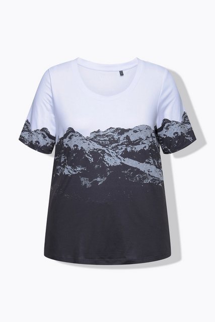 Ulla Popken Rundhalsshirt Funktionsshirt Berge Rundhals Halbarm recycelt günstig online kaufen