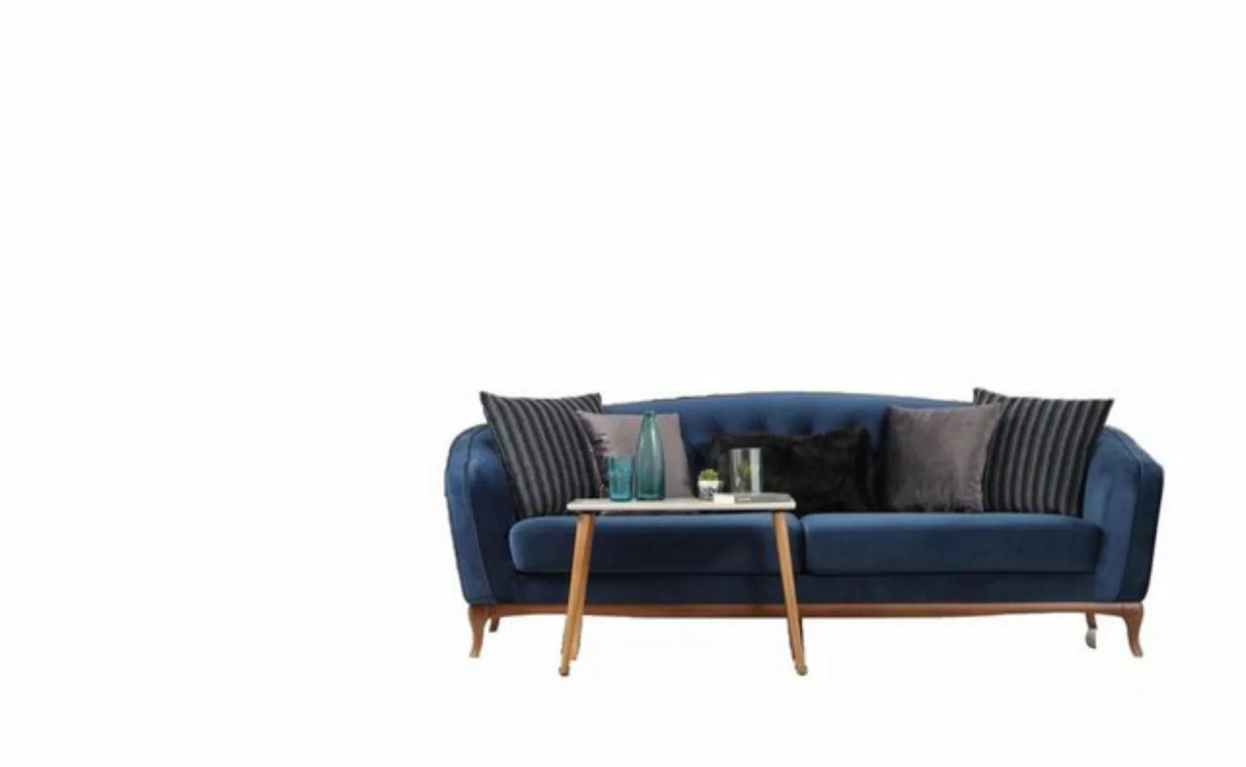 JVmoebel Sofa Moderne Chesterfield Sofagarnitur 4+1 Sitzer Blau-Grau Neu, M günstig online kaufen