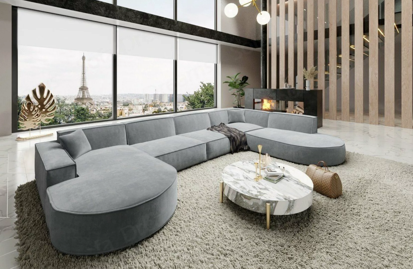 Sofa Dreams Wohnlandschaft Designer Stoff Sofa Modern Couch Alegranza U For günstig online kaufen