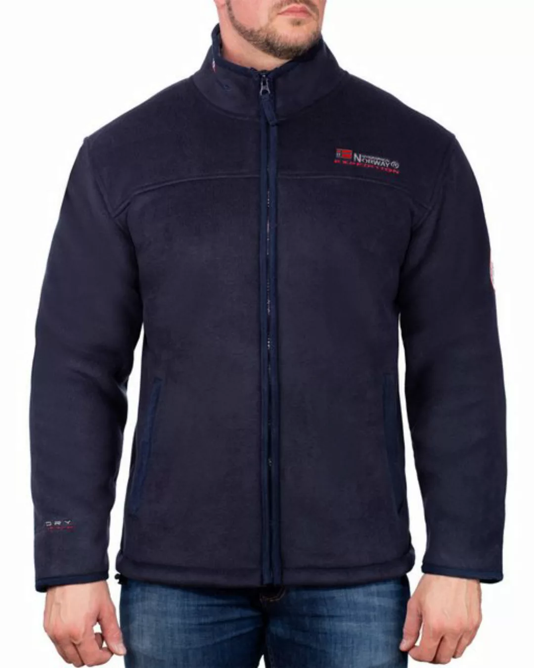 Geographical Norway Fleecejacke Herren Outdoor Jacke bausine mit Stehkragen günstig online kaufen