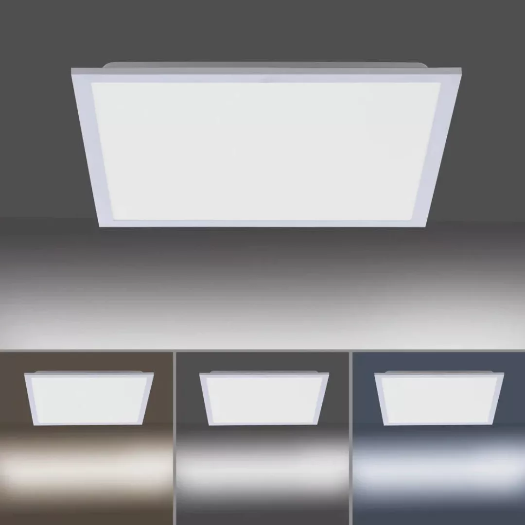 LED Deckenleuchte Flat in Silber und Weiß 28W 2800lm günstig online kaufen