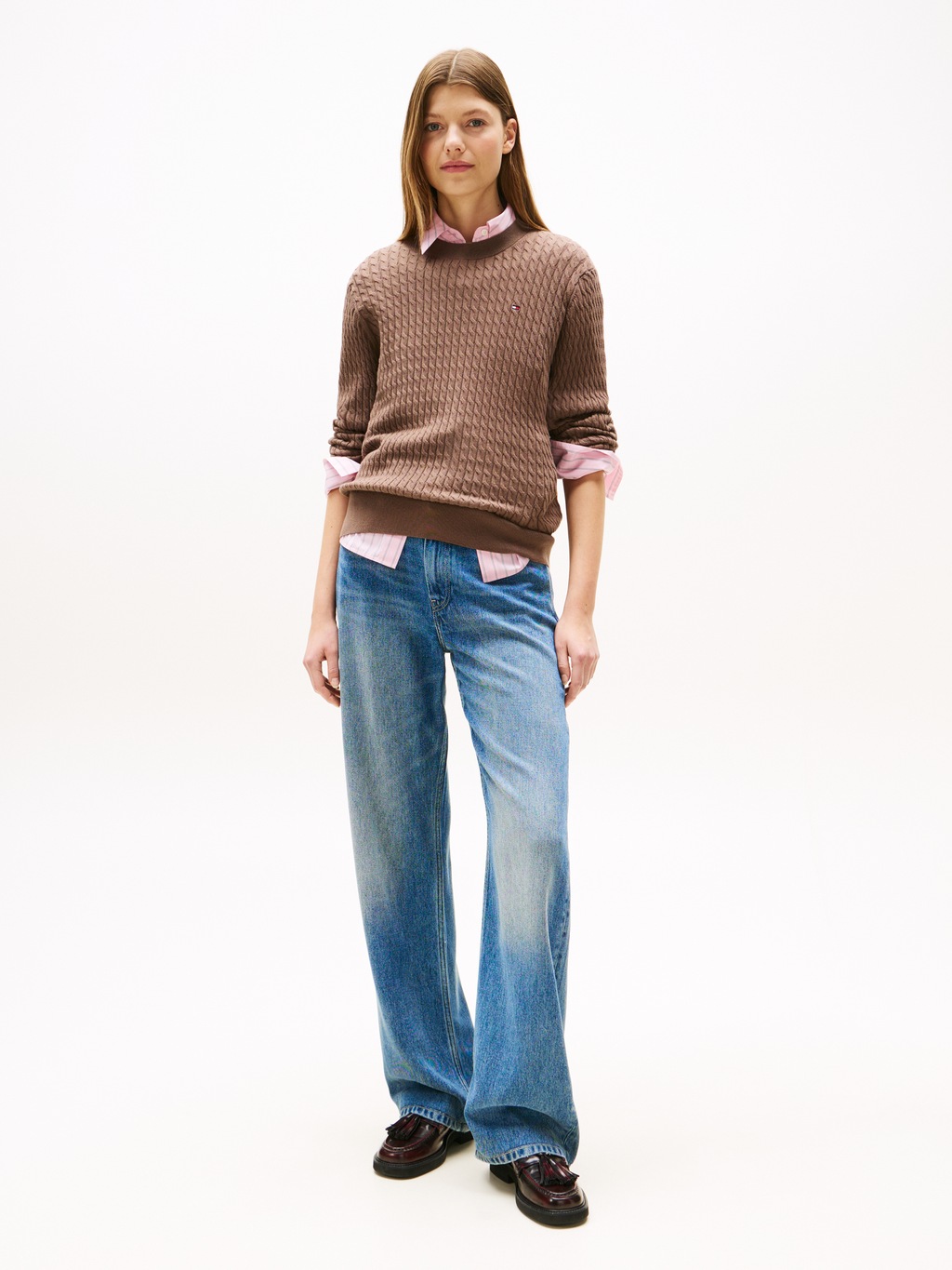 Tommy Hilfiger Rundhalspullover "CO CABLE C-NK LS SWEATER", mit Zopfmuster günstig online kaufen
