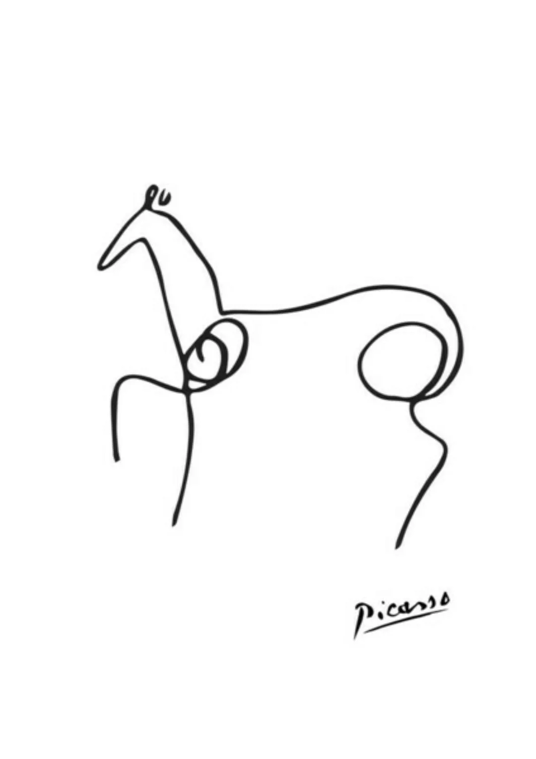 Poster / Leinwandbild - Picasso Pferd günstig online kaufen
