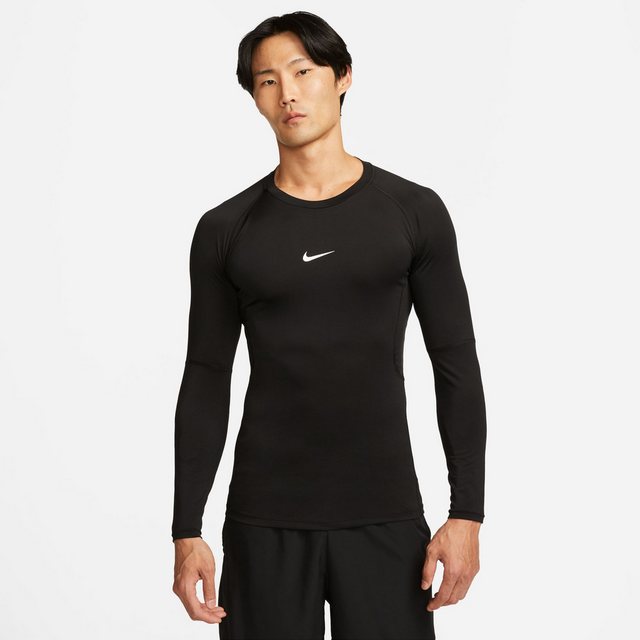 Nike Trainingspullover NK Pro DF Herren Fitness-Longsleeve - Schwarz/Weiß günstig online kaufen