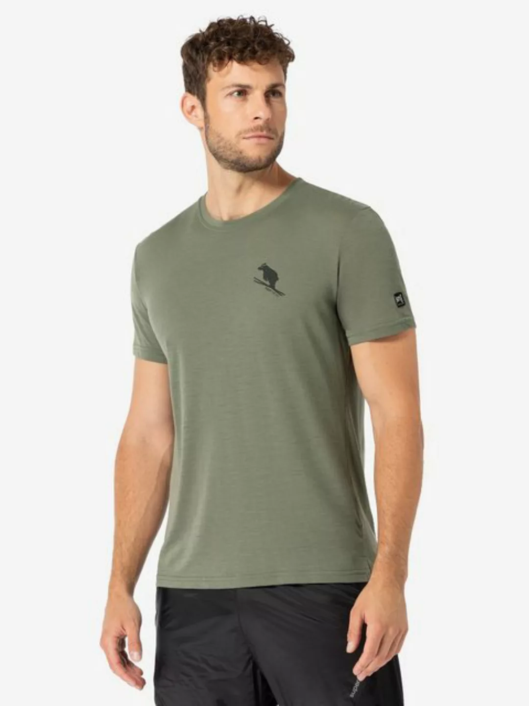 SUPER.NATURAL T-Shirt für Herren, Merino LITTLE FLEAR Bär Motiv, atmungsakt günstig online kaufen