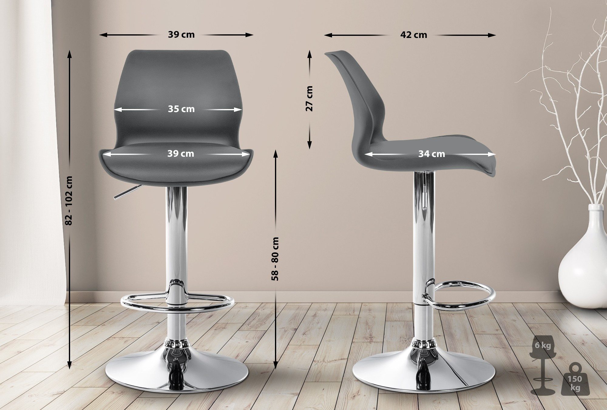 CLP Barhocker Gilbert (2er Set, 2 günstig online kaufen