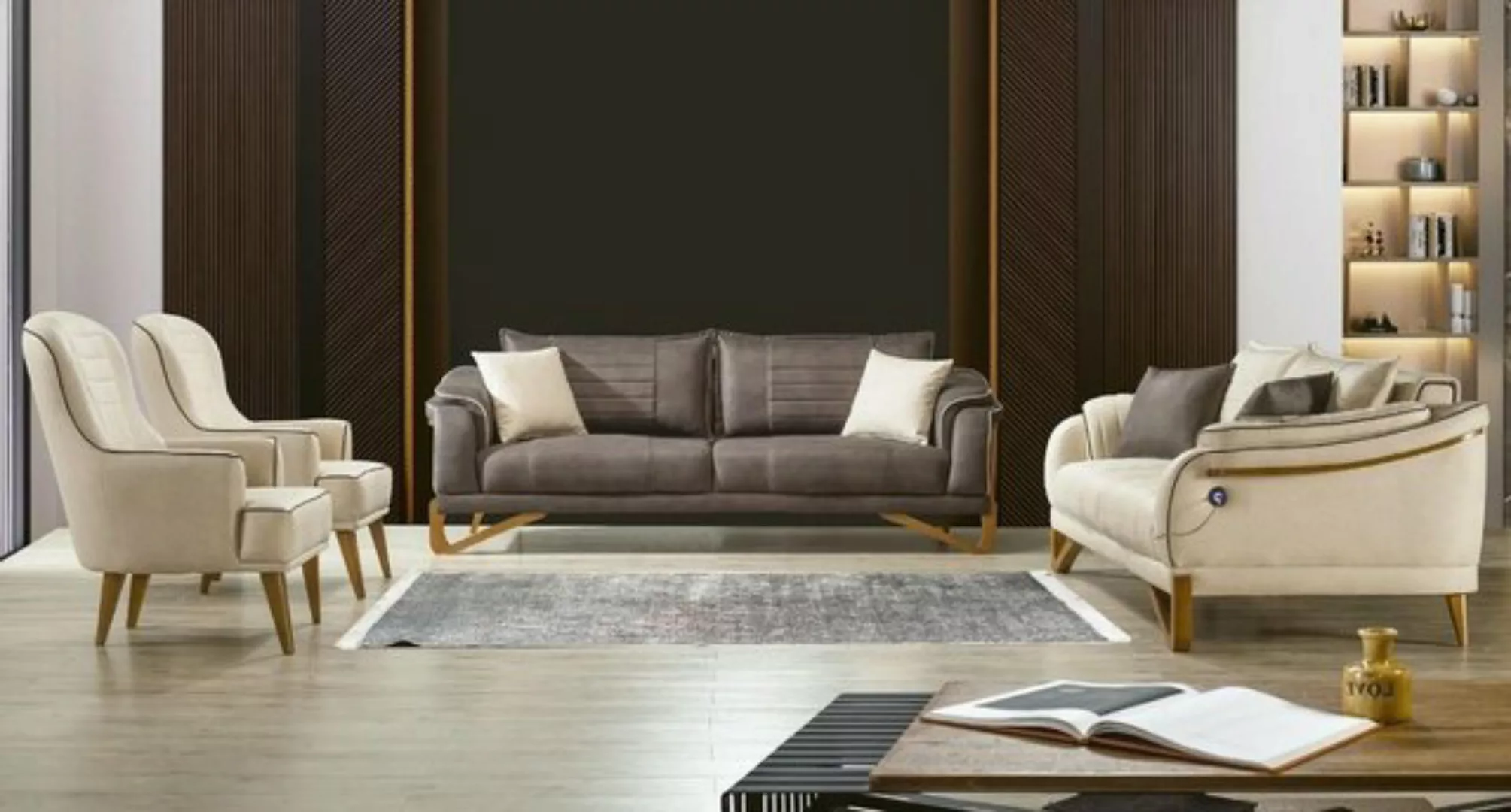JVmoebel Sofa, Sofagarnitur Couch Set 3+3+1+1 Sitz Polster Garnitur Möbel günstig online kaufen