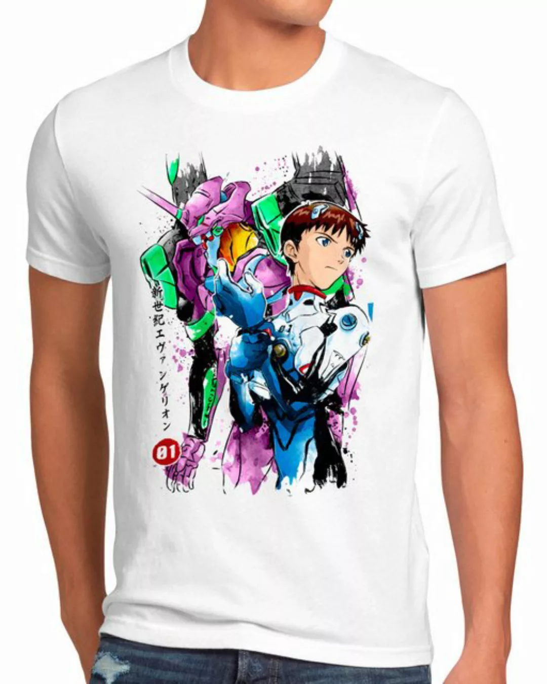 style3 T-Shirt Herren T-Shirt Shinji Evangelion neon genesis evangelion ani günstig online kaufen