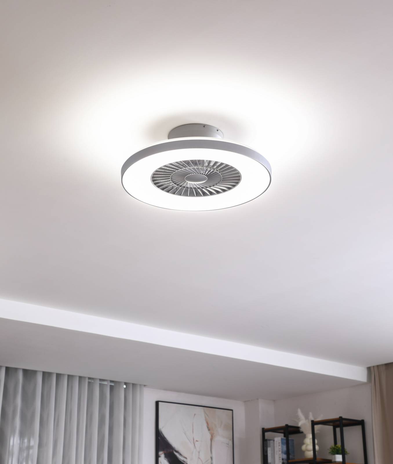 Lindby Smart LED-Deckenventilator Paavo, grau, leise, Tuya günstig online kaufen