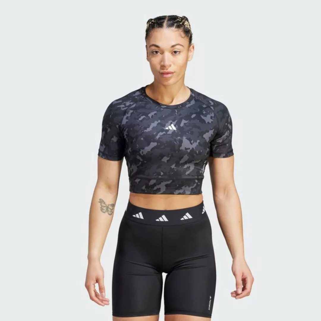 adidas Performance T-Shirt TECHFIT CAMO PRINT CROP TRAINING günstig online kaufen