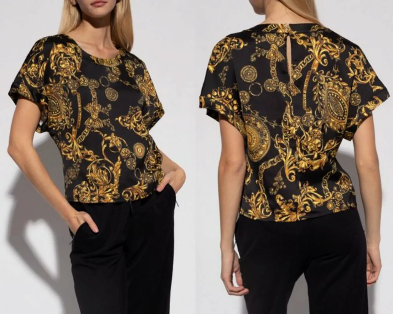 Versace T-Shirt VERSACE JEANS COUTURE PATTERNED Barock Top Bluse Shirt T-sh günstig online kaufen