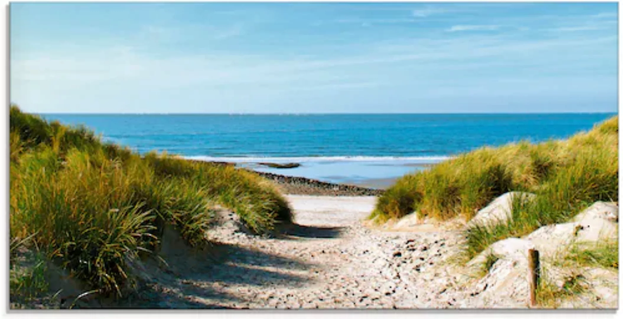 Artland Glasbild »Strand mit Sanddünen und Weg zur See«, Strand, (1 St.), i günstig online kaufen