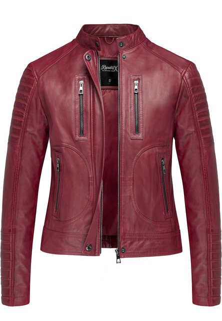 REPUBLIX Lederjacke MYRNA Echtleder Damen Biker Zipper Jacke günstig online kaufen