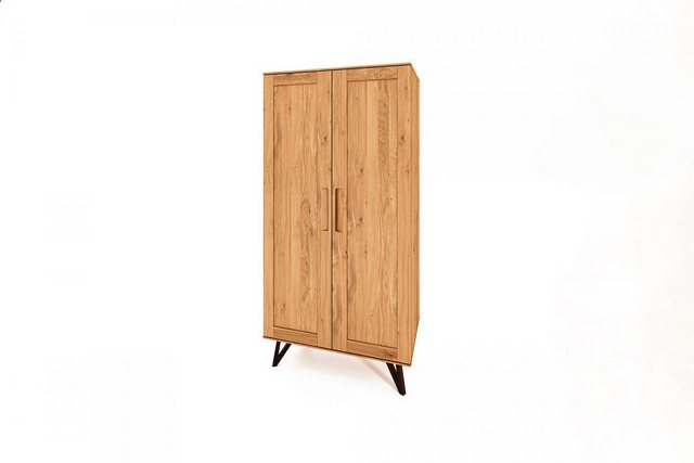 Natur24 Kleiderschrank Kleiderschrank Rolo Wildeiche massiv 91x53x185 mit 2 günstig online kaufen