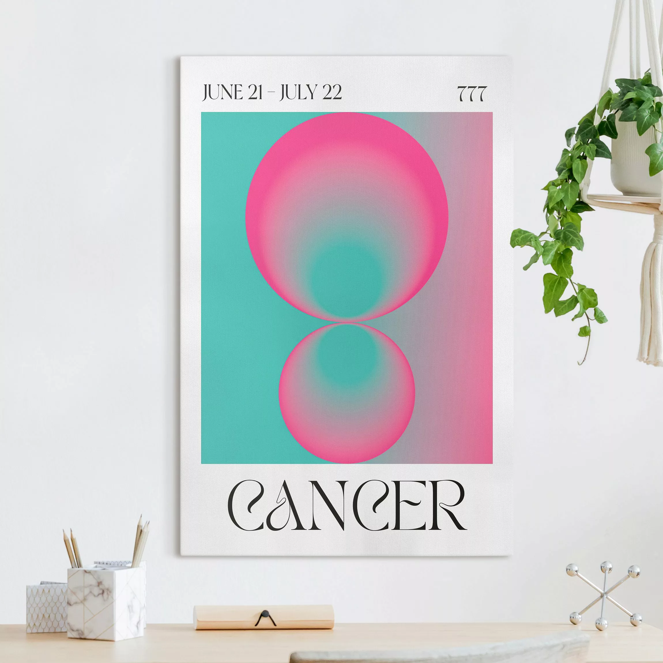 Leinwandbild Krebs - Neon Poster günstig online kaufen