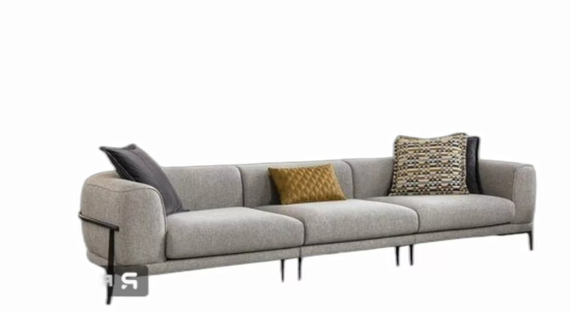 Xlmoebel 3-Sitzer Dreisitziges Sofa 3-Sitzer Stoffcouch Modern Grau Neu, 1 günstig online kaufen