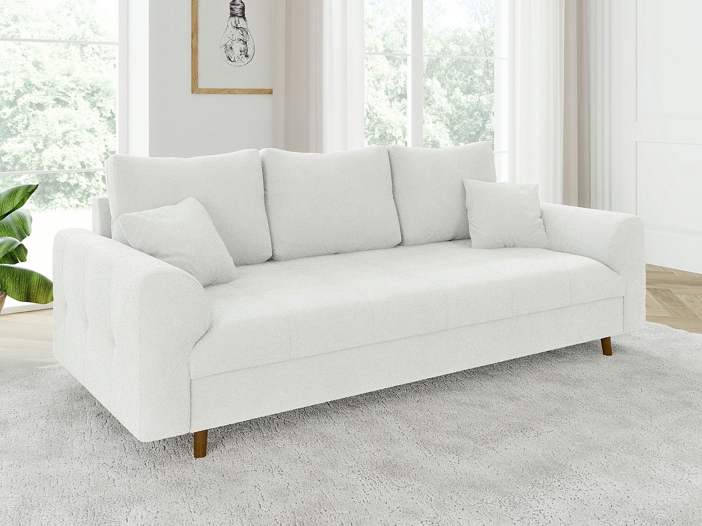 S-Style Möbel Sofa 3 sitzer Leif mit Holzfüßen im skandinavischen Stil aus günstig online kaufen