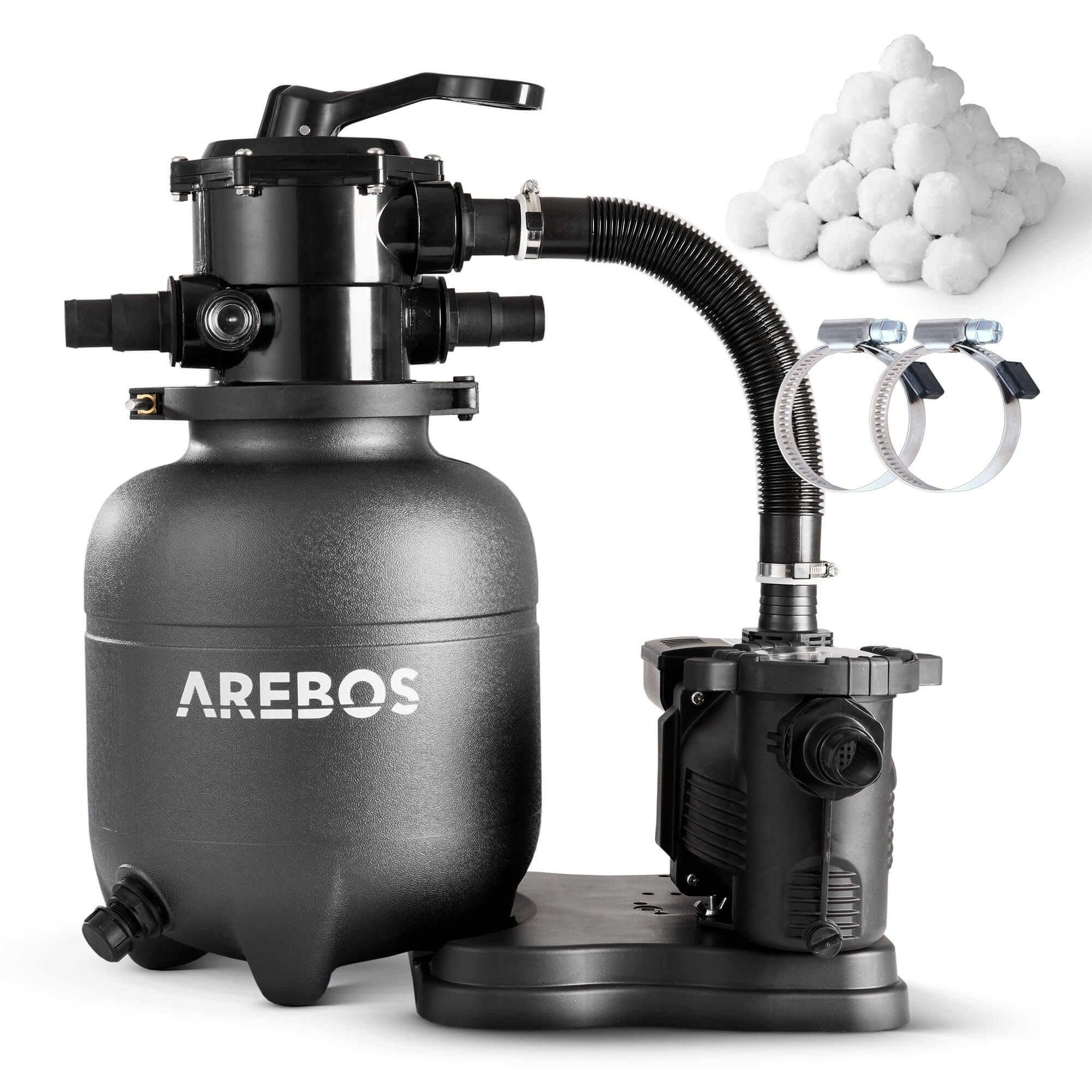 Arebos Sandfilteranlage mit Pumpe inkl.600g Filterbälle, günstig online kaufen