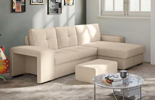 COTTA Ecksofa "Mattina L-Form", inkl. Hocker, wahlweise mit Bettfunktion un günstig online kaufen