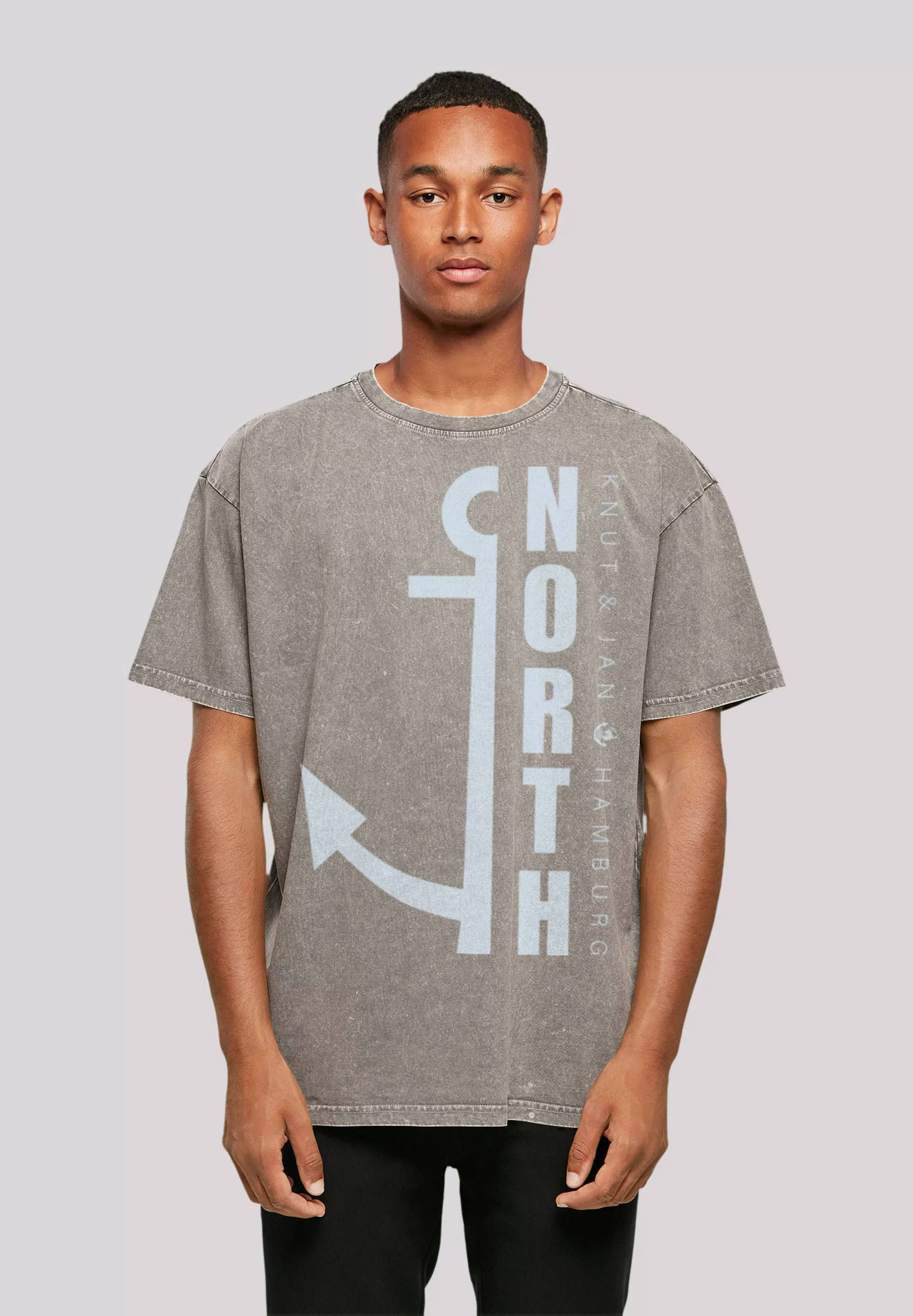 F4NT4STIC T-Shirt "North Anker Knut & Jan Hamburg Blau", Print günstig online kaufen