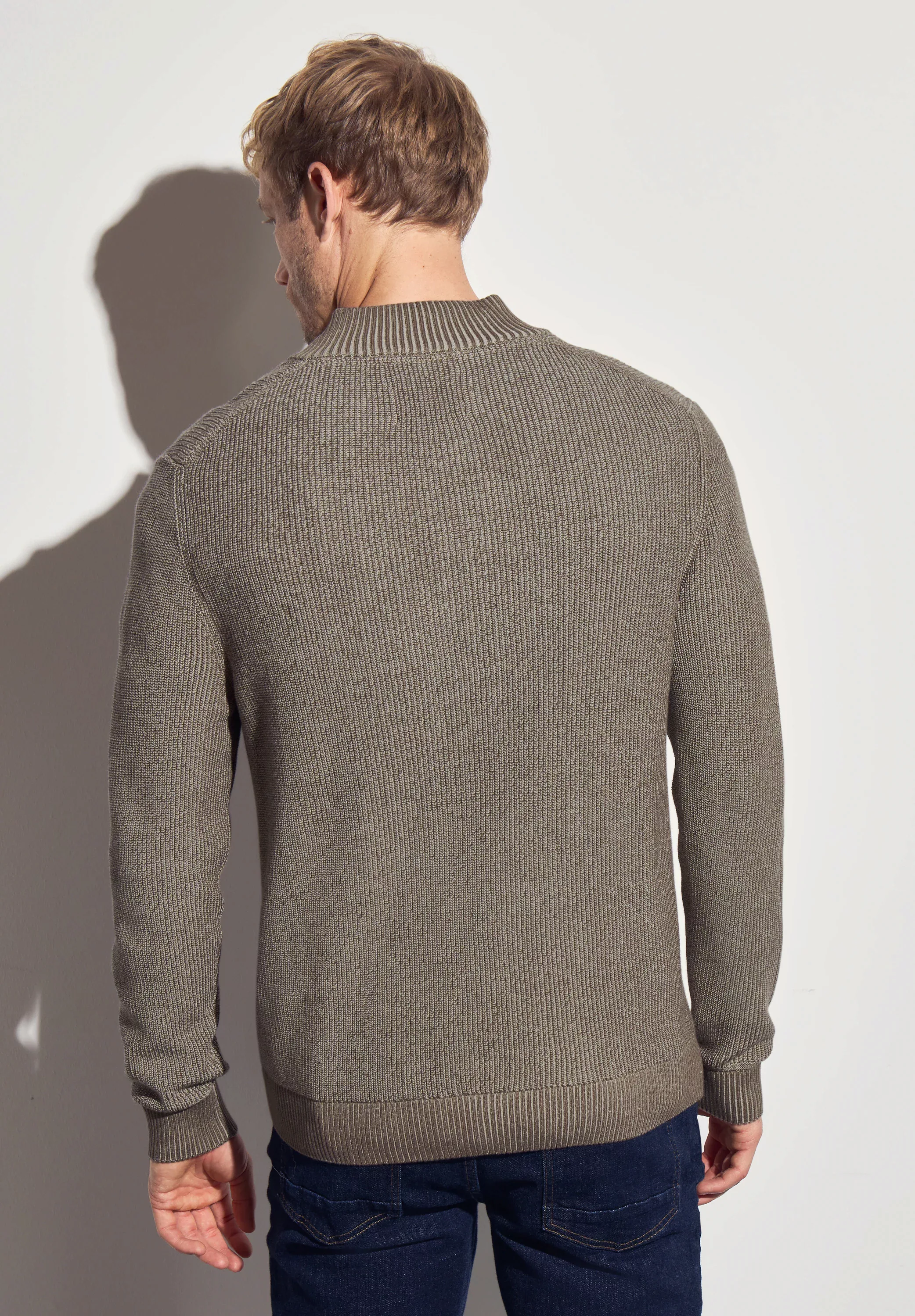 STREET ONE MEN Stehkragenpullover, aus reiner Baumwolle günstig online kaufen