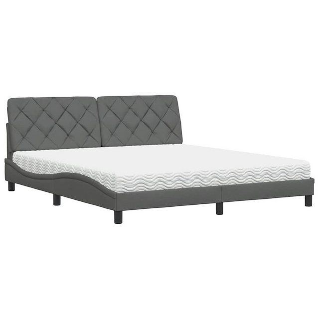 vidaXL Bett Bett mit Matratze Dunkelgrau 180x200 cm Stoff günstig online kaufen