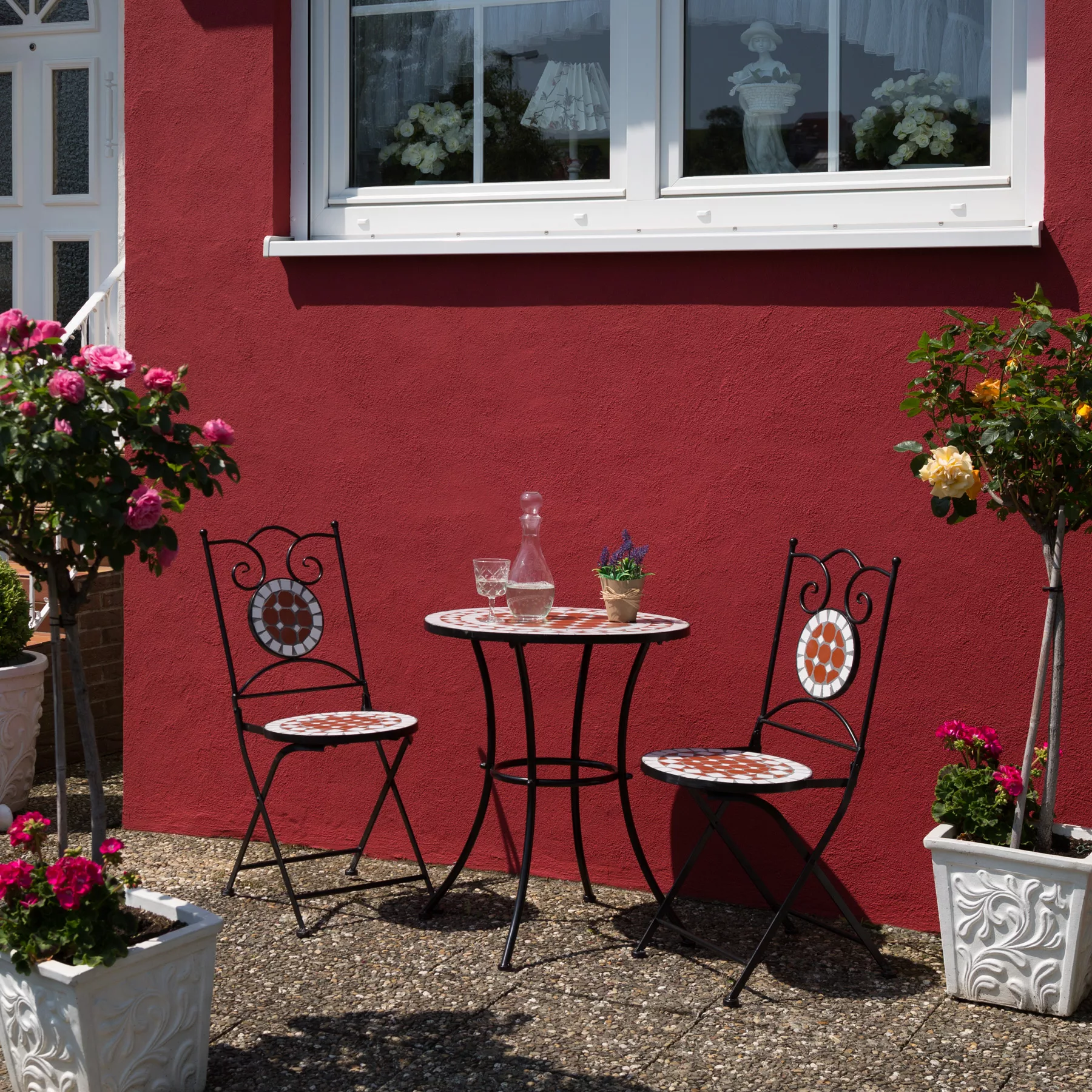 Gartenmöbel Set Mosaik mit 2 Stühlen und Tisch - braun günstig online kaufen