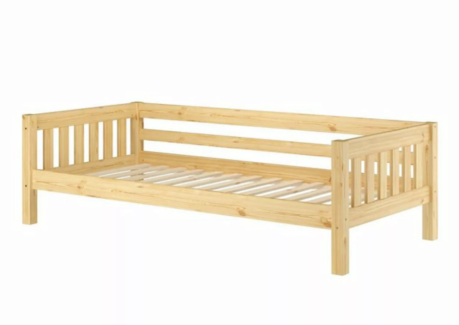 ERST-HOLZ Bett Gemütliches Kinderbett mit dreiseitiger Sicherung 90x200 cm günstig online kaufen