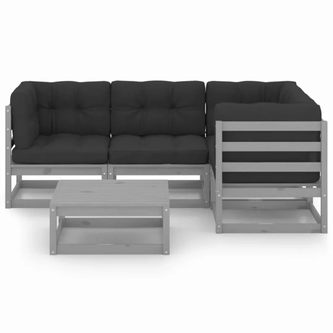 5-tlg. Garten-lounge-set Mit Kissen Kiefer Massivholz günstig online kaufen