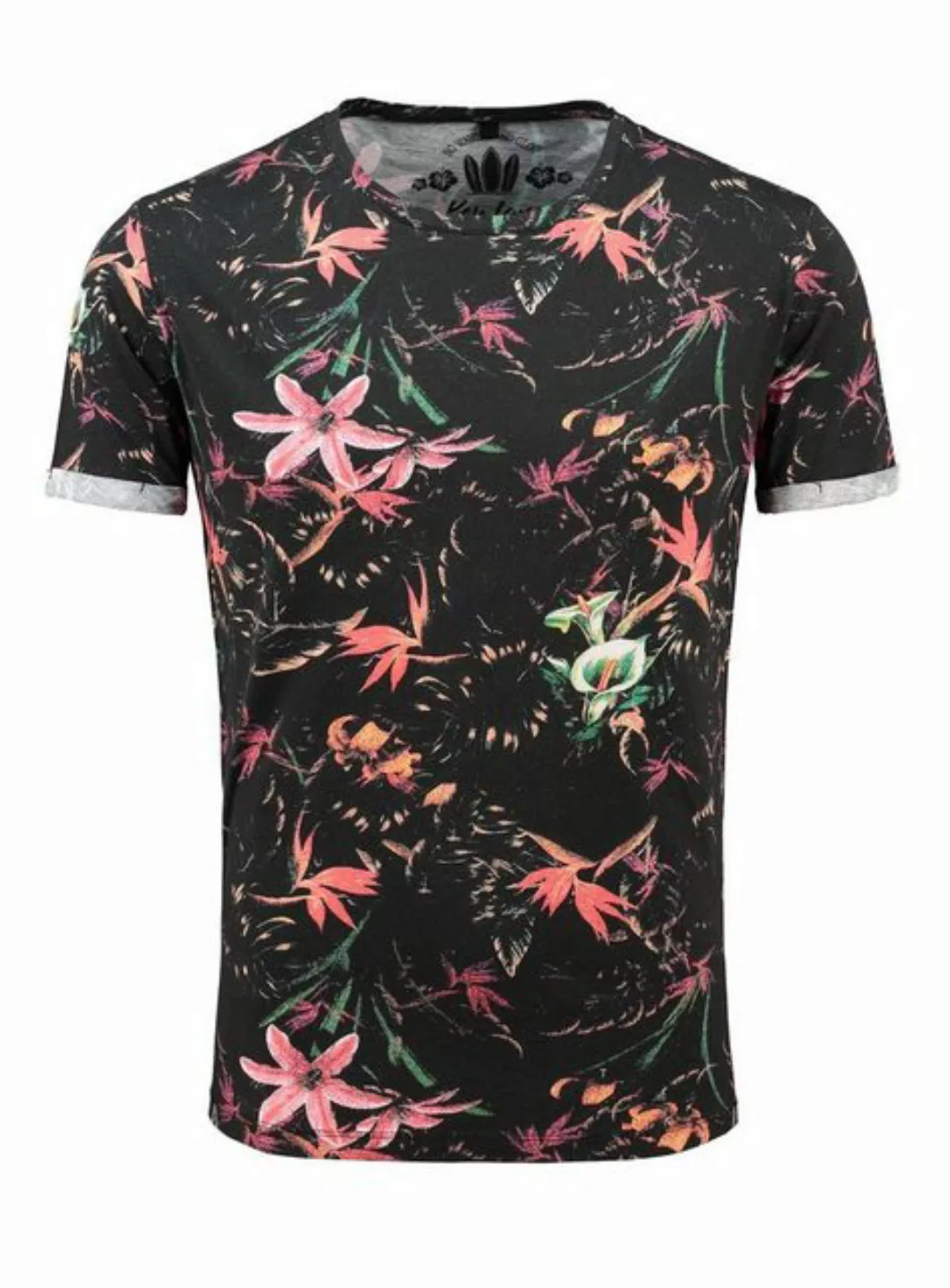 Key Largo T-Shirt Jungles MT00226 Hawaii Look Blumenmuster Rundhalsauschnit günstig online kaufen