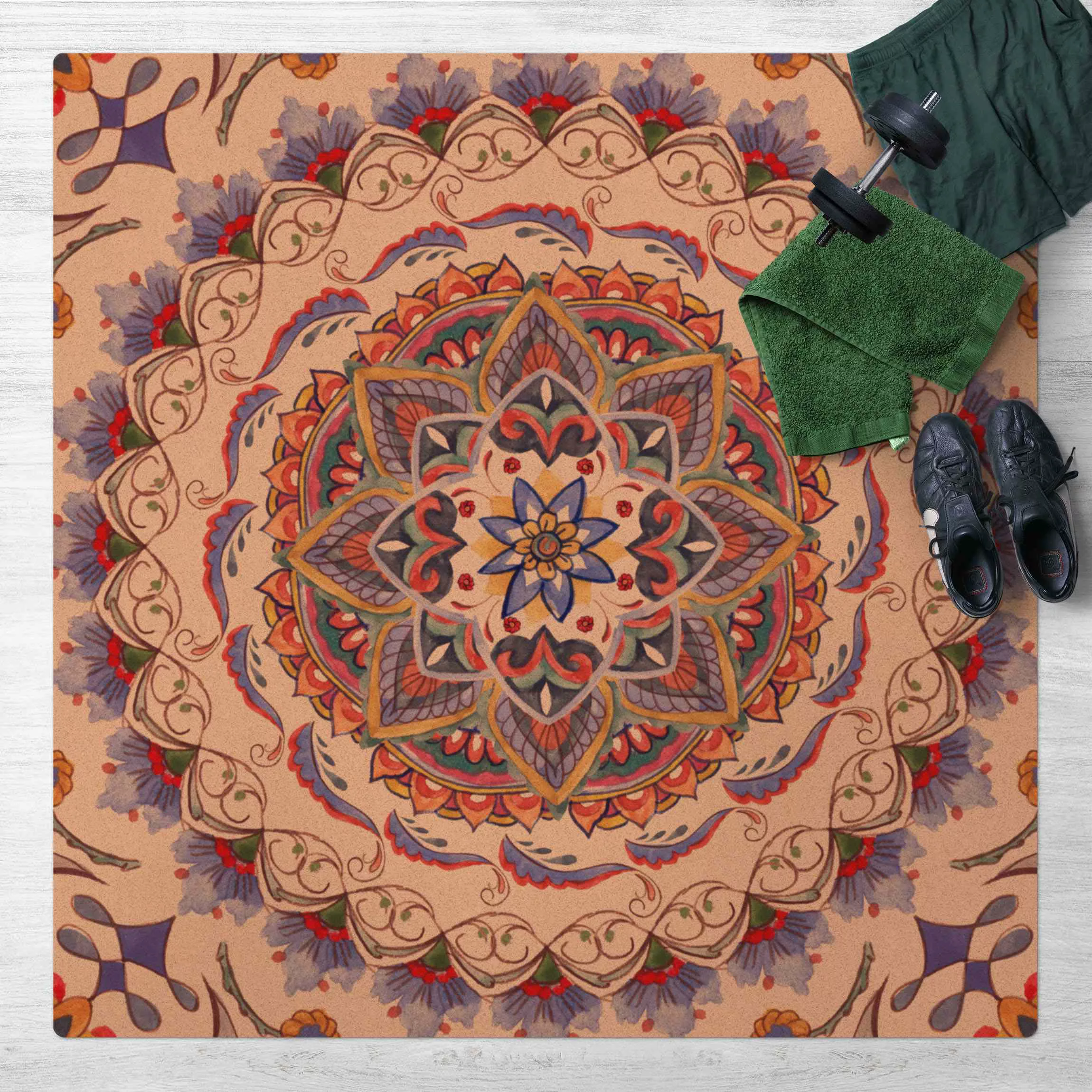 Kork-Teppich Mandala Meditation Pranayama günstig online kaufen