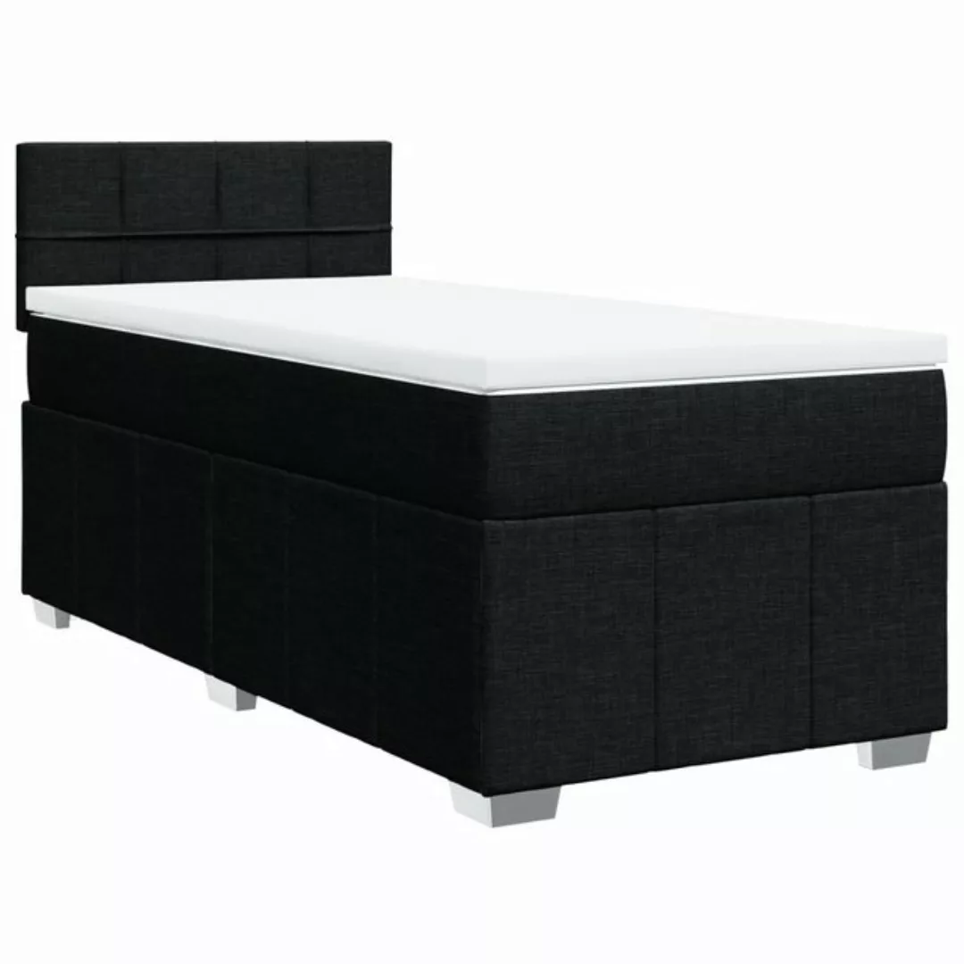 vidaXL Boxspringbett, Boxspringbett mit Matratze Schwarz 100x200 cm Stoff günstig online kaufen